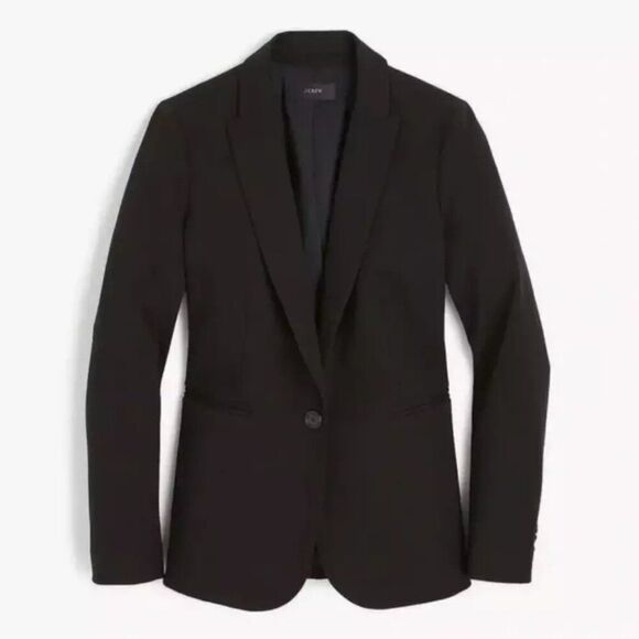 J. Crew Black Wool Parke Blazer Size 10 - Picture 1 of 8